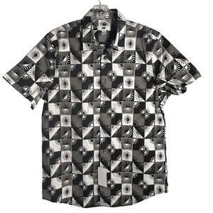 BP Nordstrom Mens Black White Geo Sun Short Sleeve Button Down Shirt M NEW